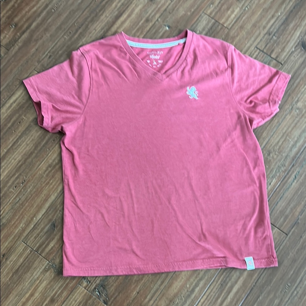 Cactus Man Sueded V-Neck T-Shirt - Rich Pink